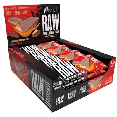 Warrior Raw Proteinriegel 12 x 75 g – Erdnussbutterpraline 12 Riegel, ballaststoffreich, mit Protein & Hafer, als Snack oder vor dem Training, vegetarisch Warrior Raw Proteinriegel 12 x 75 g – Erdnussbutterpraline 12 Riegel, ballaststoffreich, mit Protein & Hafer, als Snack oder vor dem Training, vegetarisch