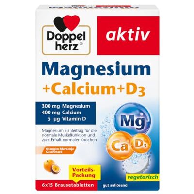 DOPPELHERZ Magnesium+Calcium+D3 Brausetabletten - Nahrungsergänzung DOPPELHERZ Magnesium+Calcium+D3 Brausetabletten - Nahrungsergänzung
