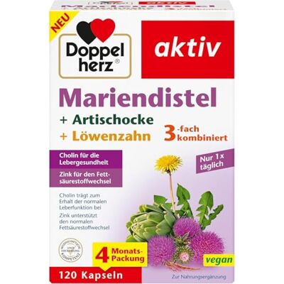 Doppelherz Mariendistel + Artischocke + Löwenzahn Doppelherz Mariendistel + Artischocke + Löwenzahn