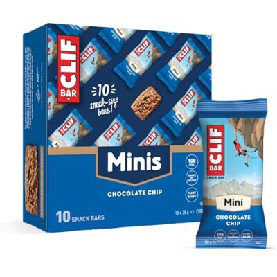 CLIF Bar Minis Snackriegel Chocolate Chip mit 4g pflanzlichem Eiweiß Snack für unterwegs 10 x 28 g CLIF Bar Minis Snackriegel Chocolate Chip mit 4g pflanzlichem Eiweiß Snack für unterwegs 10 x 28 g