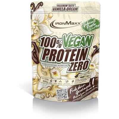IronMaxx 100% Vegan Protein Zero Vanilla Dream 500g Veganes Eiweißpulver ohne Zucker Low Carb Protein Shake, High Protein, laktosefrei, geeignet für Muskelaufbau & Diät IronMaxx 100% Vegan Protein Zero Vanilla Dream 500g Veganes Eiweißpulver ohne Zucker Low Carb Protein Shake, High Protein, laktosefrei, geeignet für Muskelaufbau & Diät