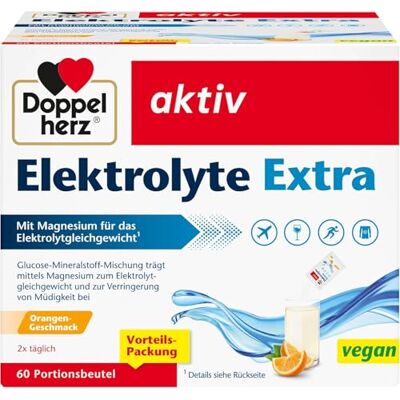 Doppelherz Elektrolyte Extra Mit Magnesium für das Elektrolytgleichgewicht VEGAN 60 Portionsbeutel Doppelherz Elektrolyte Extra Mit Magnesium für das Elektrolytgleichgewicht VEGAN 60 Portionsbeutel