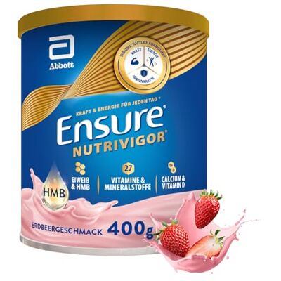 Ensure NutriVigor Erdbeere 400g Nahrungsergänzungsshake: Proteine, 27 Vitamine & Mineralstoffe, Vitamin C, Vitamin D, Zink und Magnesium – Für eine gesunde, ausgewogene Ernährung Ensure NutriVigor Erdbeere 400g Nahrungsergänzungsshake: Proteine, 27 Vitamine & Mineralstoffe, Vitamin C, Vitamin D, Zink und Magnesium – Für eine gesunde, ausgewogene Ernährung