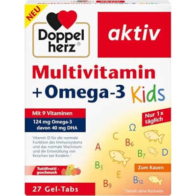 Doppelherz Multivitamin + Omega-3 Kids mit Tuttiftruttigeschmack Doppelherz Multivitamin + Omega-3 Kids mit Tuttiftruttigeschmack