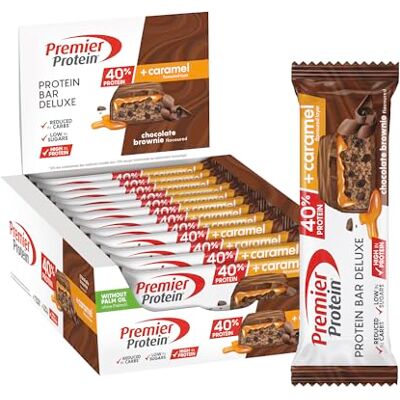 Premier Protein Protein Bar Deluxe 40% Chocolate Brownie 12x50g Low sugar Low Carb palmölfrei Premier Protein Protein Bar Deluxe 40% Chocolate Brownie 12x50g Low sugar Low Carb palmölfrei