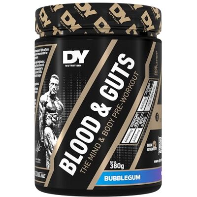 DY Nutrition Dorian Yates Nutrition Blood & Guts Pre Workout Booster mit Arginin + Citrullin (380g, Bubble Gum Kaugummi) DY Nutrition Dorian Yates Nutrition Blood & Guts Pre Workout Booster mit Arginin + Citrullin (380g, Bubble Gum Kaugummi)