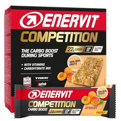 ENERVIT Competition Bar Aprikose – Energieriegel mit Stücken von Aprikose, 22 g Kohlenhydrate, innovative Formel für Aktivitäten mit hoher Intensität, Vegan, Glutenfrei, 12 Riegel à 30 g ENERVIT Competition Bar Aprikose – Energieriegel mit Stücken von Aprikose, 22 g Kohlenhydrate, innovative Formel für Aktivitäten mit hoher Intensität, Vegan, Glutenfrei, 12 Riegel à 30 g