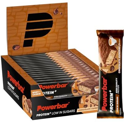 PowerBar Protein Plus Low Sugar - 16x35g - Schokoladen-Espresso - Proteinriegel PowerBar Protein Plus Low Sugar - 16x35g - Schokoladen-Espresso - Proteinriegel