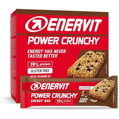 ENERVIT Power Crunchy Choco Drops – Energieriegel mit Zartbitterschokolade, 23 g Kohlenhydrate, 19% Protein, optimal während sportlicher Aktivität, Glutenfrei, 12 Riegel à 40 g ENERVIT Power Crunchy Choco Drops – Energieriegel mit Zartbitterschokolade, 23 g Kohlenhydrate, 19% Protein, optimal während sportlicher Aktivität, Glutenfrei, 12 Riegel à 40 g