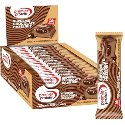Premier Protein Supreme Bar Chocolate Hazelnut 12x42g High Protein Low Sugar Low Carb Palmölfrei Premier Protein Supreme Bar Chocolate Hazelnut 12x42g High Protein Low Sugar Low Carb Palmölfrei