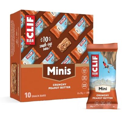 CLIF Bar Minis Snackriegel Crunchy Peanut Butter mit 4g pflanzlichem Eiweiß Snack für unterwegs 10 x 28 g CLIF Bar Minis Snackriegel Crunchy Peanut Butter mit 4g pflanzlichem Eiweiß Snack für unterwegs 10 x 28 g