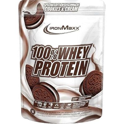 IronMaxx 100% Whey Protein Pulver 500g Cookies & Cream Special Edition Leckerer High Protein Shake mit 35g Proteine, Zuckerarmer Drink ideal fürs Workout IronMaxx 100% Whey Protein Pulver 500g Cookies & Cream Special Edition Leckerer High Protein Shake mit 35g Proteine, Zuckerarmer Drink ideal fürs Workout
