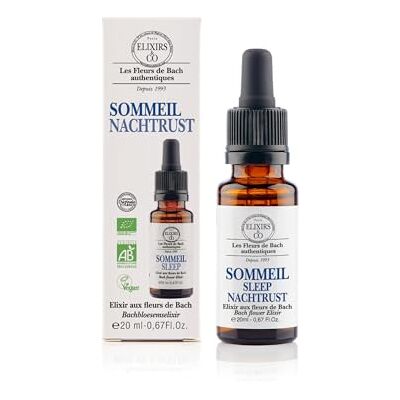 Elixirs & Co Bio-Schlaf, gebrauchsfertig, einzigartige Verbindung mit Bachblüten, 20 ml – ruhige Nacht, Wohlbefinden, zum Einschlafen – Tropfen, 100% natürlich, hergestellt in Frankreich Elixirs & Co Bio-Schlaf, gebrauchsfertig, einzigartige Verbindung mit Bachblüten, 20 ml – ruhige Nacht, Wohlbefinden, zum Einschlafen – Tropfen, 100% natürlich, hergestellt in Frankreich