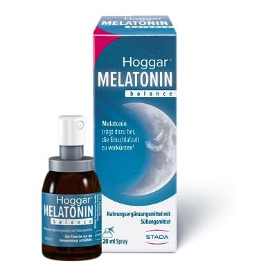 Hoggar MELATONIN balance Einschlafspray Nahrungsergänzung mit Melatonin zur Verkürzung der Einschlafzeit und bei Jetlag mit Vitamin B6-20 ml Spray Hoggar MELATONIN balance Einschlafspray Nahrungsergänzung mit Melatonin zur Verkürzung der Einschlafzeit und bei Jetlag mit Vitamin B6-20 ml Spray