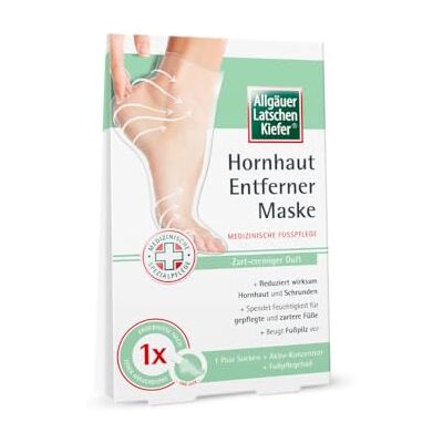 Allgäuer Latschenkiefer Hornhaut Entferner Maske Reduziert wirksam Hornhaut & Schrunden Spendet Feuchtigkeit beugt Fußpilz vor Allgäuer Latschenkiefer Hornhaut Entferner Maske Reduziert wirksam Hornhaut & Schrunden Spendet Feuchtigkeit beugt Fußpilz vor