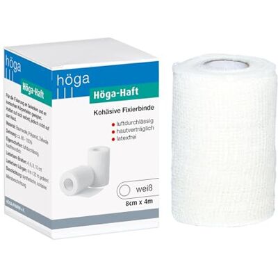 Höga Haft naturweiss, kohäsive (selbsthaftende), elastische Fixierbinde 8 cm x 4 m gedehnt, 1er-Pack Höga Haft naturweiss, kohäsive (selbsthaftende), elastische Fixierbinde 8 cm x 4 m gedehnt, 1er-Pack