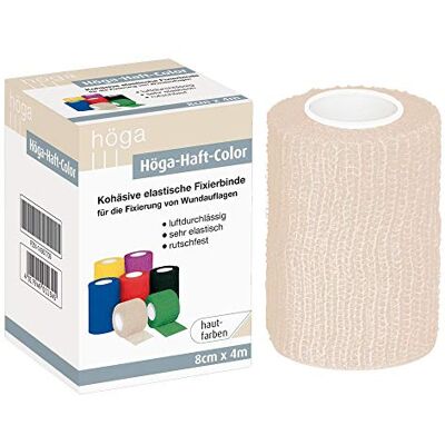 Höga -Haft-Color 8cm x 4m, hautfarben, kohäsive (auf sich selbsthaftend) Fixierbinde, luftdurchlässig, sehr elastisch, rutschfest., 33 g Höga -Haft-Color 8cm x 4m, hautfarben, kohäsive (auf sich selbsthaftend) Fixierbinde, luftdurchlässig, sehr elastisch, rutschfest., 33 g