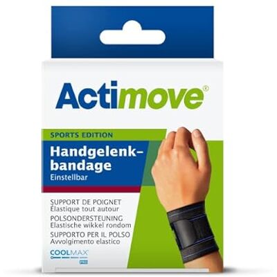Actimove SPORTS EDITION Handgelenkbandage einstellbare Bandage für das Handgelenk für den Sport Schwarz, Universalgröße Actimove SPORTS EDITION Handgelenkbandage einstellbare Bandage für das Handgelenk für den Sport Schwarz, Universalgröße