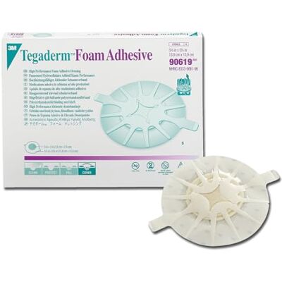 3M TegadermTM Adhesive Foam für Ellenbogen und Fersen, 14 x 14 cm, selbstklebender Polyurethan-Schaumstoff, Packung mit 5 Stück 3M TegadermTM Adhesive Foam für Ellenbogen und Fersen, 14 x 14 cm, selbstklebender Polyurethan-Schaumstoff, Packung mit 5 Stück