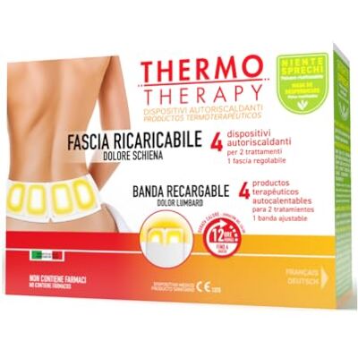 Thermo Therapy Band für Rückenschmerzen mit austauschbarem Einsatz, Wärme bis zu 12 Stunden, Packung mit 1 Stk. verstellbarem Nackenband + 4 selbsterwärmenden therapeutischen Einsätzen Thermo Therapy Band für Rückenschmerzen mit austauschbarem Einsatz, Wärme bis zu 12 Stunden, Packung mit 1 Stk. verstellbarem Nackenband + 4 selbsterwärmenden therapeutischen Einsätzen