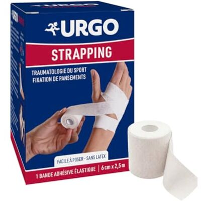 Urgo – Strapping – Elastisches Band – zur Kompression/Fixierung von Verbänden – 1 Band 2,5 m x 6 cm Urgo – Strapping – Elastisches Band – zur Kompression/Fixierung von Verbänden – 1 Band 2,5 m x 6 cm