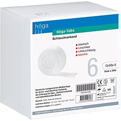Höga Tube Schlauchverband elastisch rutschfest luftdurchlässig Größe 6 10 cm x 20 m, Weiß Höga Tube Schlauchverband elastisch rutschfest luftdurchlässig Größe 6 10 cm x 20 m, Weiß