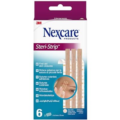 Nexcare Steri-Strip Wundverschlussstreifen, braun, 6 mm x 75 mm 6/Packung Nexcare Steri-Strip Wundverschlussstreifen, braun, 6 mm x 75 mm 6/Packung