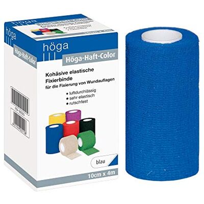 Höga -Pharm Haft Color blau 10 cm x 4 m gedehnt, kohäsive (selbsthaftende) elastische Fixierbinde, 2er Pack (2 x 1 Stück) Höga -Pharm Haft Color blau 10 cm x 4 m gedehnt, kohäsive (selbsthaftende) elastische Fixierbinde, 2er Pack (2 x 1 Stück)