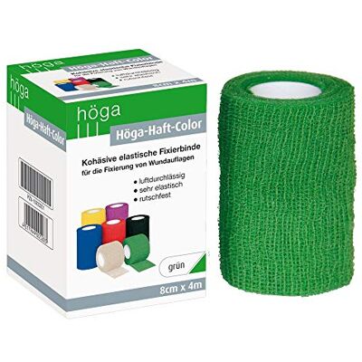 Höga -Haft-Color grün 8 cm x 4 m gedehnt, kohäsive (selbsthaftende) elastische Fixierbinde, 2er Pack (2 x 1 Stück) Höga -Haft-Color grün 8 cm x 4 m gedehnt, kohäsive (selbsthaftende) elastische Fixierbinde, 2er Pack (2 x 1 Stück)