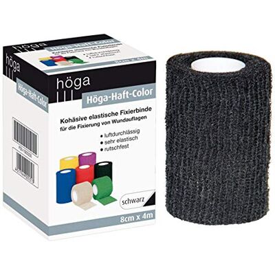 Höga -Haft-Color schwarz 8 cm x 4 m gedehnt, kohäsive (selbsthaftende) elastische Fixierbinde (1 Stück) Höga -Haft-Color schwarz 8 cm x 4 m gedehnt, kohäsive (selbsthaftende) elastische Fixierbinde (1 Stück)