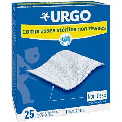 Urgo Sterile Kompressen, Vlies, 10 x 10 cm, 50 Beutel, 2 Stück Absorbierende Kompressen zur Reinigung und zum Schutz von Wunden Urgo Sterile Kompressen, Vlies, 10 x 10 cm, 50 Beutel, 2 Stück Absorbierende Kompressen zur Reinigung und zum Schutz von Wunden