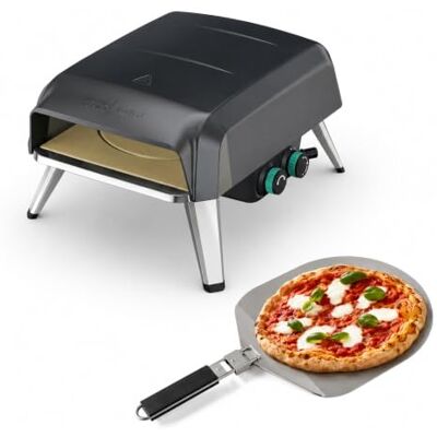 Tefal Jamie Oliver by Pizzaofen mit drehbarem Pizzastein, Pizzaofen für Zuhause, Gas-Pizzaofen, 360° drehbarer Stein, kompaktes Design, inkl. Pizzaschaufel, JM4168D0 Tefal Jamie Oliver by Pizzaofen mit drehbarem Pizzastein, Pizzaofen für Zuhause, Gas-Pizzaofen, 360° drehbarer Stein, kompaktes Design, inkl. Pizzaschaufel, JM4168D0