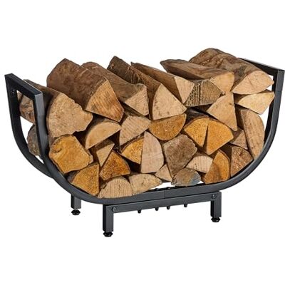 Relaxdays Kaminholzregal, Metall, HxBxT: 35 x 65 x 21 cm, Kaminholzhalter innen, geschwungener Kaminholzkorb, schwarz Relaxdays Kaminholzregal, Metall, HxBxT: 35 x 65 x 21 cm, Kaminholzhalter innen, geschwungener Kaminholzkorb, schwarz
