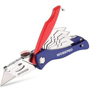 WORKPRO Teppichmesser Faltbares Cuttermesser Universalmesser inkl. 5 Ersatzklingen für Handwerker WORKPRO Teppichmesser Faltbares Cuttermesser Universalmesser inkl. 5 Ersatzklingen für Handwerker