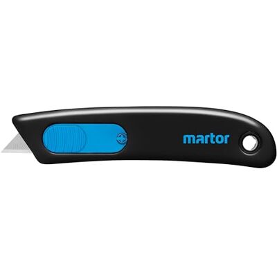 MARTOR SECUNORM SMARTCUT Sicherheits-Cuttermesser mit rostfreier Klinge Klingeneinzug, Rechts- & Linkshänder, Beids. Schieber, Kunststoff-Griff, Einwegmesser, No. 110100.02 MARTOR SECUNORM SMARTCUT Sicherheits-Cuttermesser mit rostfreier Klinge Klingeneinzug, Rechts- & Linkshänder, Beids. Schieber, Kunststoff-Griff, Einwegmesser, No. 110100.02