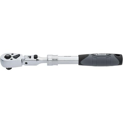 Vigor Teleskop Gelenk-Umschaltknarre V6638N, 3/8 Zoll Vierkant, ausziehbar von 250-350 mm, 180 Grad schwenkbarer Kopf, 90 Zähne, 4 Grad Betätigungswinkel, Chrom Vigor Teleskop Gelenk-Umschaltknarre V6638N, 3/8 Zoll Vierkant, ausziehbar von 250-350 mm, 180 Grad schwenkbarer Kopf, 90 Zähne, 4 Grad Betätigungswinkel, Chrom