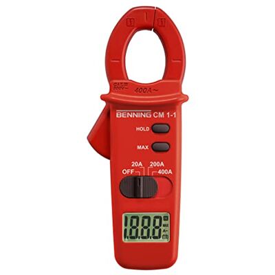 BENNING CM 1-1 Digital- Stromzange (Anzeige digital, 3 ½-stellige LCD-Anzeige, Strommessbereich/AC 0.01 A 400 A, Zangenöffnung 30 mm) 44061 BENNING CM 1-1 Digital- Stromzange (Anzeige digital, 3 ½-stellige LCD-Anzeige, Strommessbereich/AC 0.01 A 400 A, Zangenöffnung 30 mm) 44061