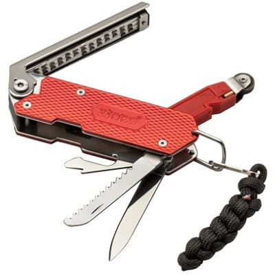 Zippo Multitool Multifunktionswerkzeug mit Feuerstarter Zündrad & Feuerstein, 420 High‑Carbon Klinge, Säge, Schraubendreher, Flaschenöffner Zippo Multitool Multifunktionswerkzeug mit Feuerstarter Zündrad & Feuerstein, 420 High‑Carbon Klinge, Säge, Schraubendreher, Flaschenöffner
