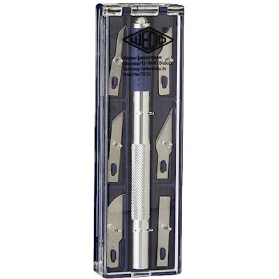 WEDO 78722 Cutter Hobbymesser Set (inklusive 6 verschiedenen Klingen) silber WEDO 78722 Cutter Hobbymesser Set (inklusive 6 verschiedenen Klingen) silber