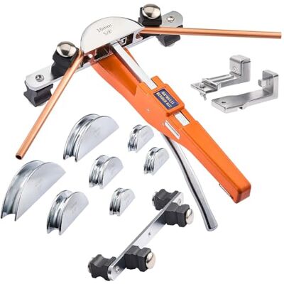 VEVOR Rohrbiegegerät, 6-22 mm, Biegemaschine bis 90°, Vorwärts-/Rückwärts-Handbiegewerkzeug, Rohrbieger mit 7 Aluminiumlegierungs-Biegebacken, für Kupferrohre in der Klima- & Kältetechnik VEVOR Rohrbiegegerät, 6-22 mm, Biegemaschine bis 90°, Vorwärts-/Rückwärts-Handbiegewerkzeug, Rohrbieger mit 7 Aluminiumlegierungs-Biegebacken, für Kupferrohre in der Klima- & Kältetechnik