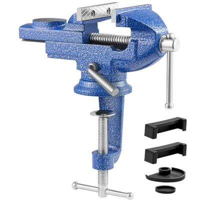 VEVOR Schraubstock, 7,62 cm, Tischschraubstock mit 360°-Drehsockel, Werkbankschraubstock, Gusseisenkonstruktion, für Holzbearbeitungs-, Metallbohr-, Gravier-, Schleif-, Schweiß- & Schneidearbeiten VEVOR Schraubstock, 7,62 cm, Tischschraubstock mit 360°-Drehsockel, Werkbankschraubstock, Gusseisenkonstruktion, für Holzbearbeitungs-, Metallbohr-, Gravier-, Schleif-, Schweiß- & Schneidearbeiten