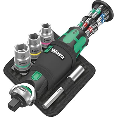 Wera 05004281001 8009 Zyklop Pocket Set 2, Knarren Satz, 17-teilig, Schwarz-grün Wera 05004281001 8009 Zyklop Pocket Set 2, Knarren Satz, 17-teilig, Schwarz-grün