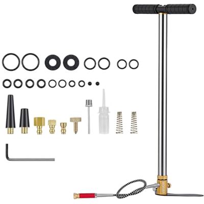 VEVOR PCP-Handpumpe 3-stufig, Hochdruckpumpe 25,82 MPa, Standpumpe mit Öl-Wasser-Filter, Manometer und Edelstahlgehäuse, für Luftgewehre, Paintball, Reifenbefüllung und Schlauchboote VEVOR PCP-Handpumpe 3-stufig, Hochdruckpumpe 25,82 MPa, Standpumpe mit Öl-Wasser-Filter, Manometer und Edelstahlgehäuse, für Luftgewehre, Paintball, Reifenbefüllung und Schlauchboote