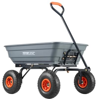 VEVOR Transportwagen, Gartenkarre mit leicht zu montierendem Stahlrahmen, Gartenwagen mit umwandelbarem 2-in-1-Griff, Mehrzweck-Schubkarre mit 270 kg Tragkraft, 25,4 cm Reifen VEVOR Transportwagen, Gartenkarre mit leicht zu montierendem Stahlrahmen, Gartenwagen mit umwandelbarem 2-in-1-Griff, Mehrzweck-Schubkarre mit 270 kg Tragkraft, 25,4 cm Reifen