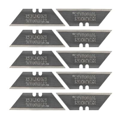 KLEIN TOOLS 44124 Universalmesser-Klingen Schwerlast-Stahl Ersatzklingen Dreifach geschliffene Schneiden Langanhaltende Schärfe 10 Stück KLEIN TOOLS 44124 Universalmesser-Klingen Schwerlast-Stahl Ersatzklingen Dreifach geschliffene Schneiden Langanhaltende Schärfe 10 Stück