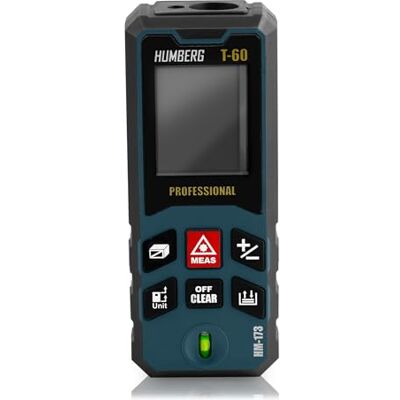 Humberg Laser Entfernungsmesser Lasermessgerät Messbereich 0,05-60 m Integrierte Wasserwaage Pythagoras-Funktion Marineblau-Schwarz Humberg Laser Entfernungsmesser Lasermessgerät Messbereich 0,05-60 m Integrierte Wasserwaage Pythagoras-Funktion Marineblau-Schwarz