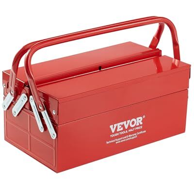 VEVOR Werkzeugkasten 355,6x200x165mm, 2-stöckig, 3-Fach, Werkzeugkiste mit Griff & Schlossloch, pulverbeschichteter Stahl, Werkzeugkoffer für Haushalt, Fabrik, Lager, Reparaturwerkstatt, rot VEVOR Werkzeugkasten 355,6x200x165mm, 2-stöckig, 3-Fach, Werkzeugkiste mit Griff & Schlossloch, pulverbeschichteter Stahl, Werkzeugkoffer für Haushalt, Fabrik, Lager, Reparaturwerkstatt, rot