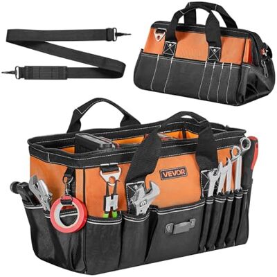 VEVOR Werkzeugtasche 40x23x22cm, Aufbewahrungstasche mit 14 Innen- & 19 Außenfächern, Wasserfester Werkzeug-Organizer aus Polyester mit Schultergurt & Reißverschluss, Werkzeugbeutel für Handwerker VEVOR Werkzeugtasche 40x23x22cm, Aufbewahrungstasche mit 14 Innen- & 19 Außenfächern, Wasserfester Werkzeug-Organizer aus Polyester mit Schultergurt & Reißverschluss, Werkzeugbeutel für Handwerker