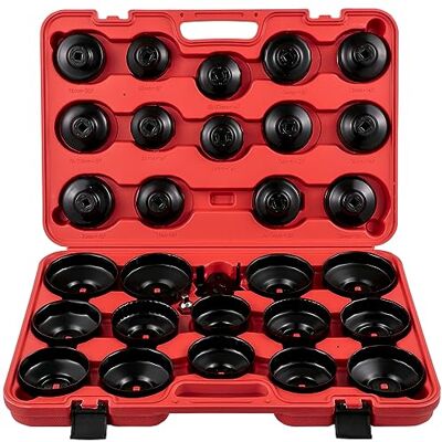 VEVOR Ölfilterschlüssel Ölfilterkappen Satz 30 tlg, ÖlFilter Ölfilterkappen 3,175 mm Ölfilterschlüssel Druckguss Ölfilterschlüssel Werkzeug, Ölfilter Steckschlüssel Set Ölfilter-Kappen VEVOR Ölfilterschlüssel Ölfilterkappen Satz 30 tlg, ÖlFilter Ölfilterkappen 3,175 mm Ölfilterschlüssel Druckguss Ölfilterschlüssel Werkzeug, Ölfilter Steckschlüssel Set Ölfilter-Kappen