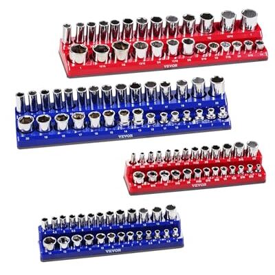 VEVOR Magnetischer Steckdosenhalter, 4-teilig, 1/4 Zoll & 3/8 Zoll SAE, für bis zu 108 Standard- & tiefe Steckschlüssel (Steckschlüssel nicht im Lieferumfang enthalten) VEVOR Magnetischer Steckdosenhalter, 4-teilig, 1/4 Zoll & 3/8 Zoll SAE, für bis zu 108 Standard- & tiefe Steckschlüssel (Steckschlüssel nicht im Lieferumfang enthalten)
